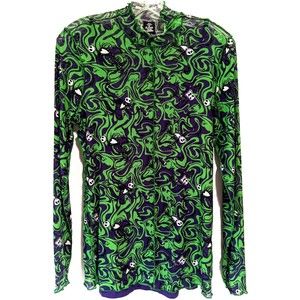 The Nightmare Before Christmas Mock Neck Mesh Girls Long-Sleeve Lined Top Medium